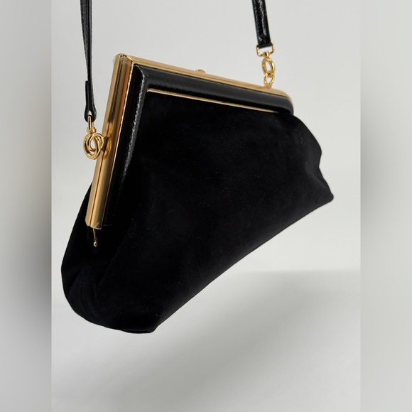Fendi Zucca FF Black Velvet Evening Bag - Picture 9 of 13